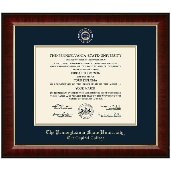 #113 The Capital College diploma frame Masterpiece Medallion in Murano (Cherry)